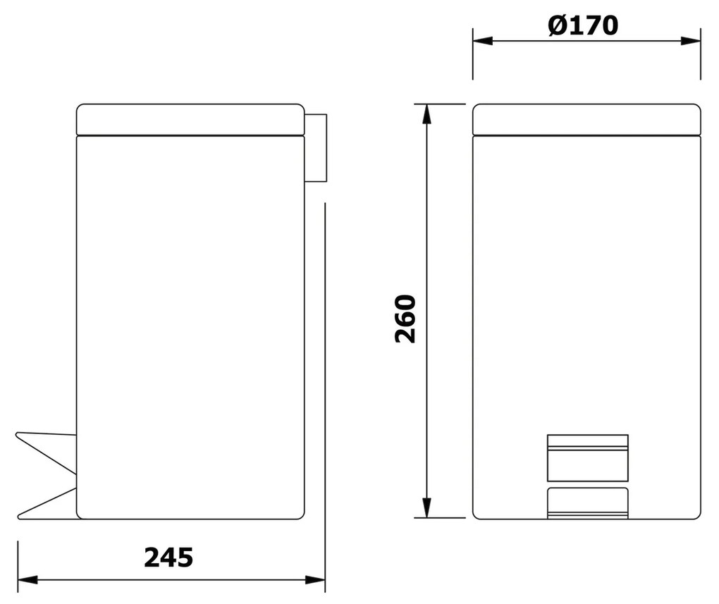 AQUALINE 28103 Simple line Kosz na śmieci okrągły 3 l, biały