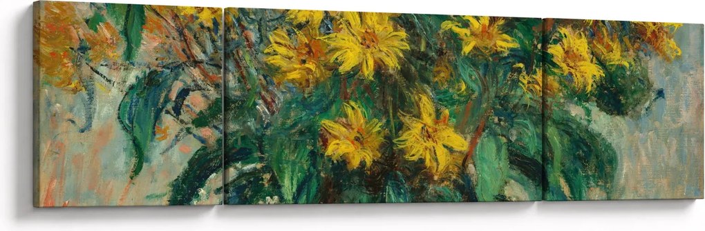 Obraz - Claude Monet, Jerusalem Artichoke Flowers, reprodukcje (170x50 cm)