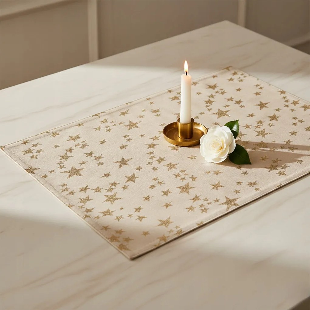 Podkładka pod Talerz Złota Mata na stół 33x45 cm w gwiazdki dekoracyjna