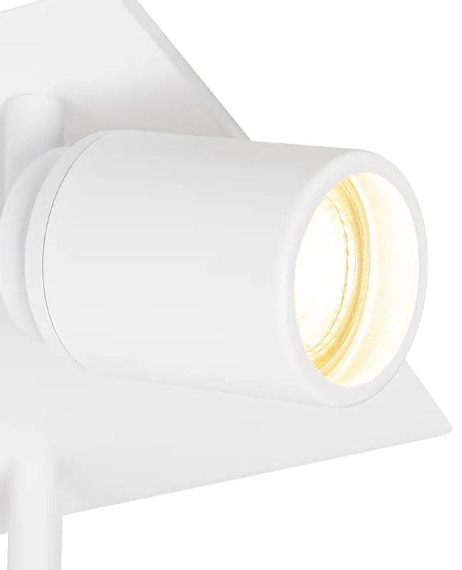 Inteligentny reflektor łazienkowy biały kwadratowy 3-punktowy IP44 z 3 Wifi GU10 50mm - Ducha Nowoczesny Oswietlenie wewnetrzne