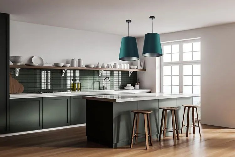 Zielono-srebrna lampa wisząca nad stół F9-Z65