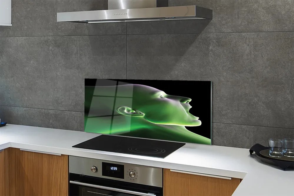 Panel szklany do Kuchni Portret w Zielonym Świetle