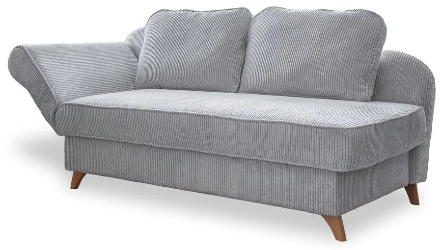 Jasnoszary sztruksowy szezlong (lewostronny) Chic Charlotte – Miuform