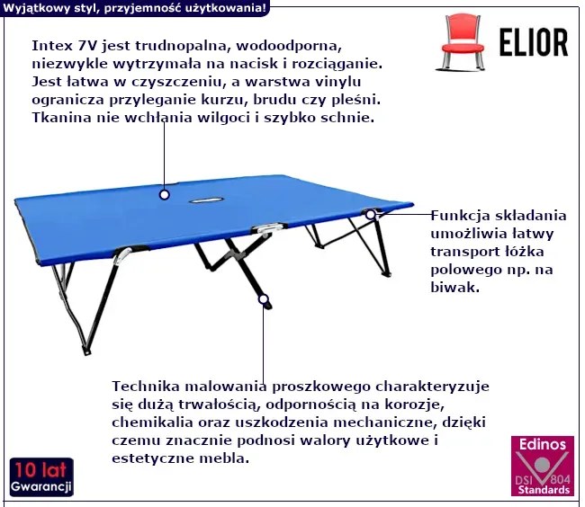 Dwuosobowy składany leżak niebieski - Zolano