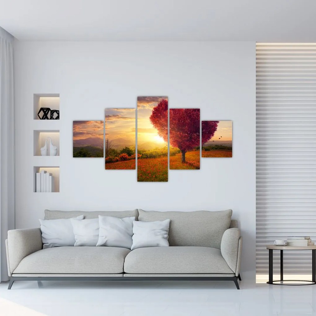Obraz drzewa w kształcie serca (125x70 cm)
