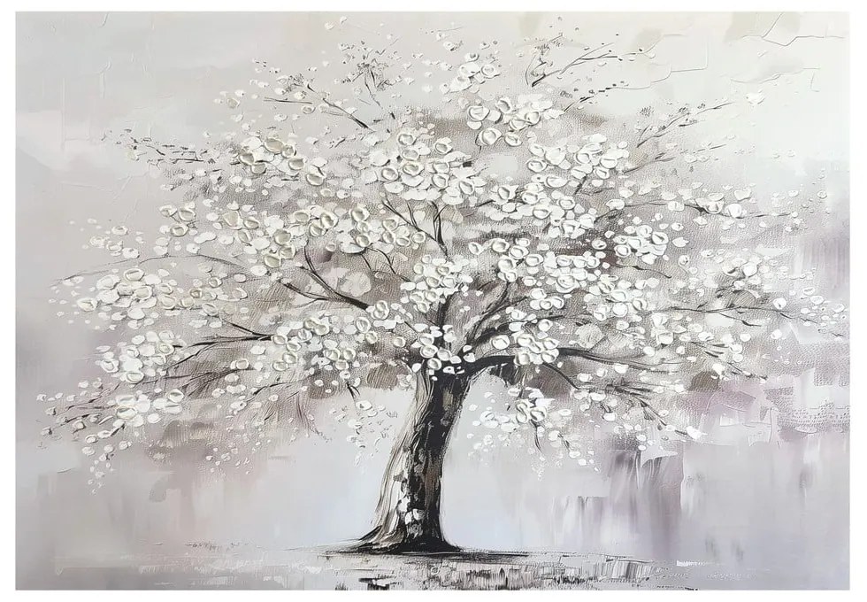 Obraz z ręcznie malowanymi elementami 70x100 cm White Tree – Styler