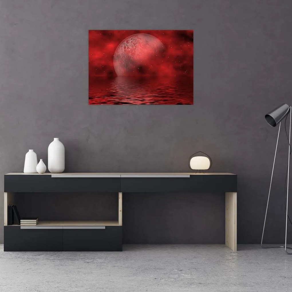 Obraz na szkle - Księżyc na powierzchni (70x50 cm)