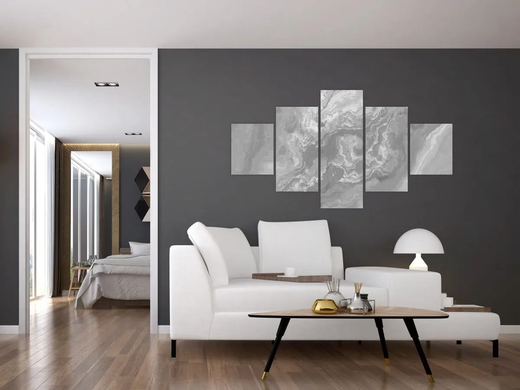Obraz - Marmur w czerni i bieli (125x70 cm)