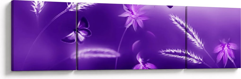 Obraz- Łąka motylów (170x50 cm)