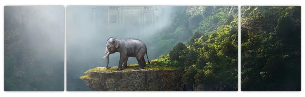 Obraz - Słonie na szczycie Tadż Mahal (170x50 cm)