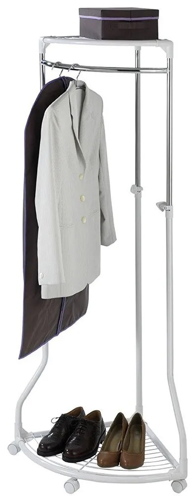 Narożny wieszak na ubrania - szafa na kółkach, WENKO