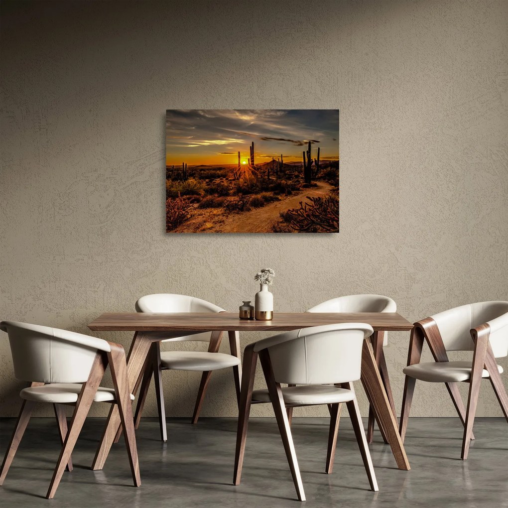 Obraz na szkle - Koniec dnia na pustyni w Arizonie (70x50 cm)