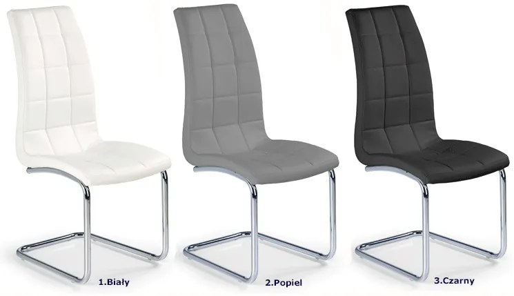 Popielate Pikowane Krzesło Na Płozach F3-C26