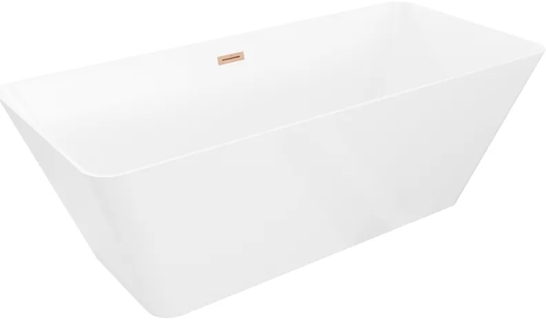 Mexen Velo Slim wanna wolnostojąca 170 x 75 cm, biała, przelew miedź szczotkowana - 52811707500-65