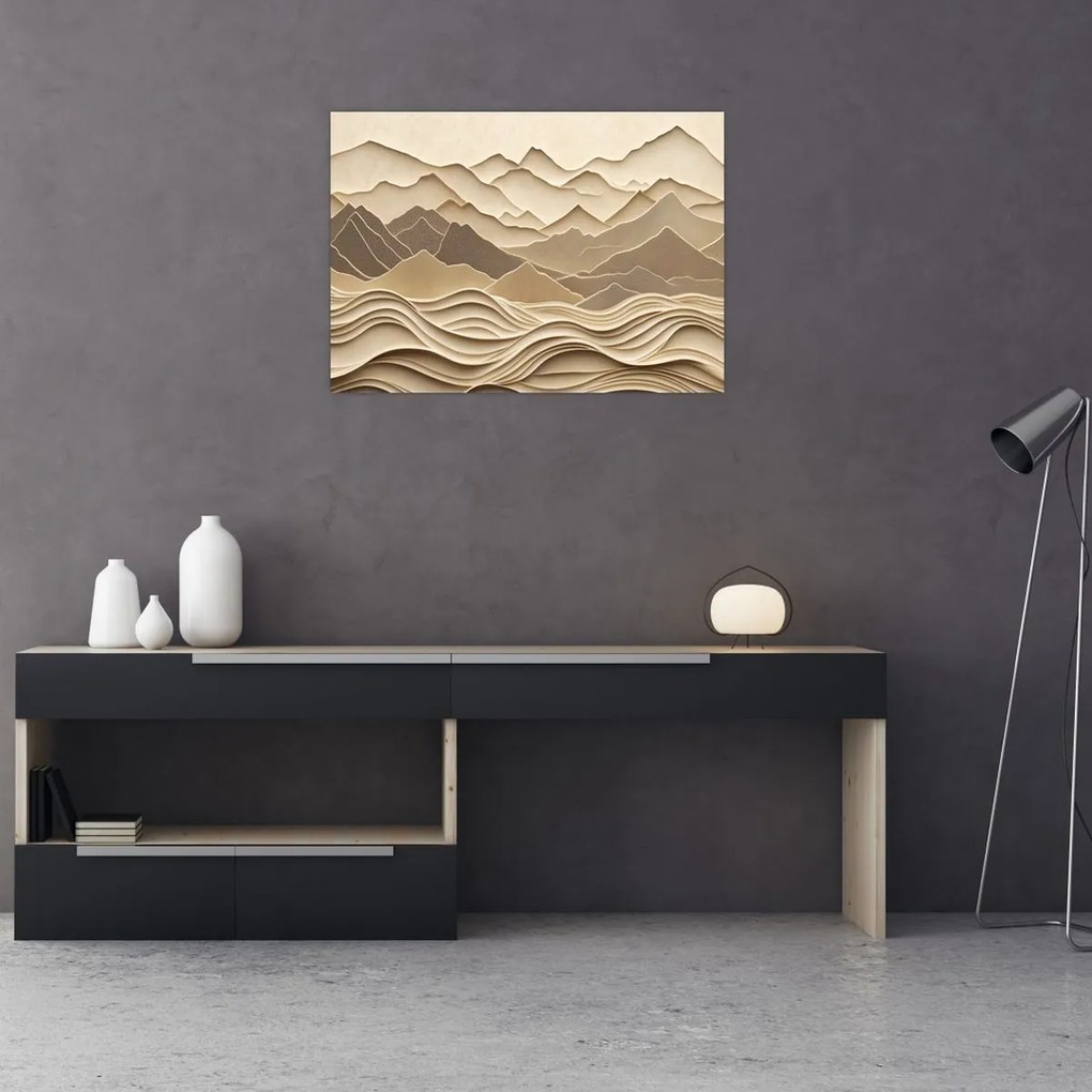 Obraz - 3D linie gór (70x50 cm)