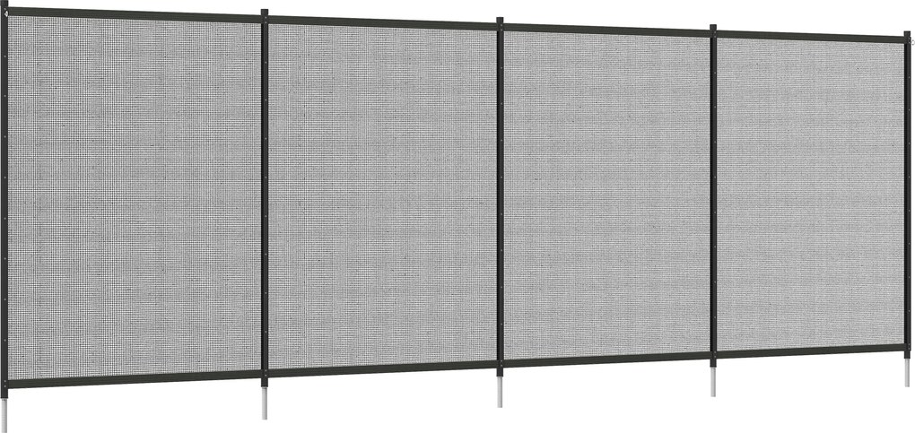 Outsunny Bezpieczny Płot Basenowy dla Dzieci - 4 Aluminiowe Elementy, Texline, Czarny, 365x126cm