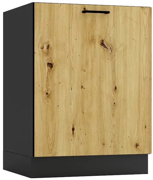 Szafka kuchenna dolna 60 cm grafit + dąb artisan G0-F09
