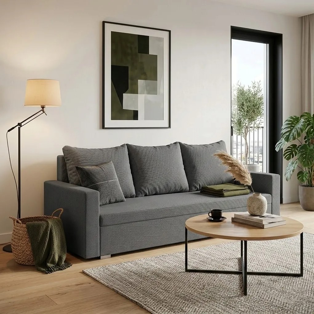 Sofa kanapa 3 os z funkcją spania DIZY Ciemny szary
