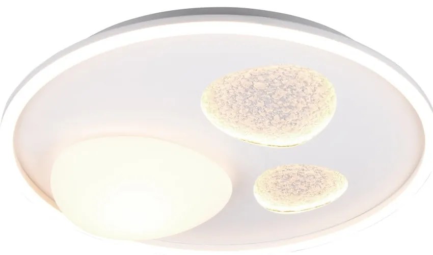 Biała lampa sufitowa LED ze zdalnym sterowaniem i ściemniaczem Pebble – Trio