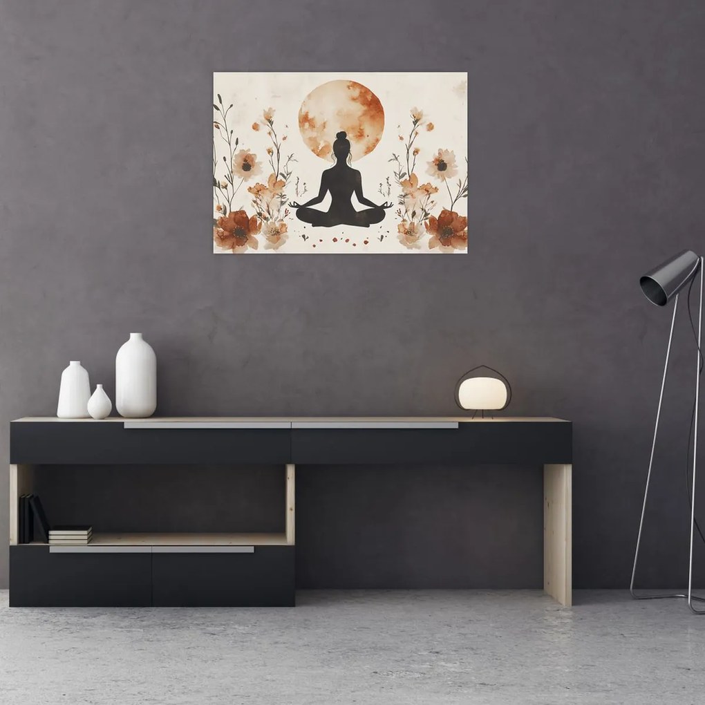 Obraz - Pomarańczowa joga (70x50 cm)