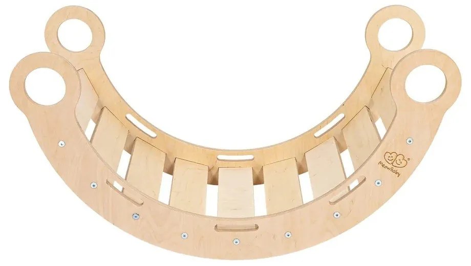 Huśtawka z litego drewna sosnowego w naturalnym kolorze 39x75x38 cm Montessori – Meowbaby