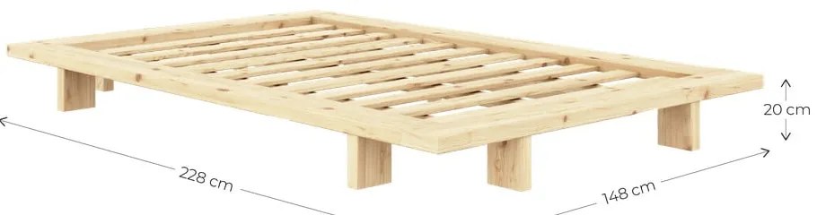 Brązowe łóżko jednoosobowe z litego drewna sosnowego ze stelażem 120x200 cm Japan – Karup Design
