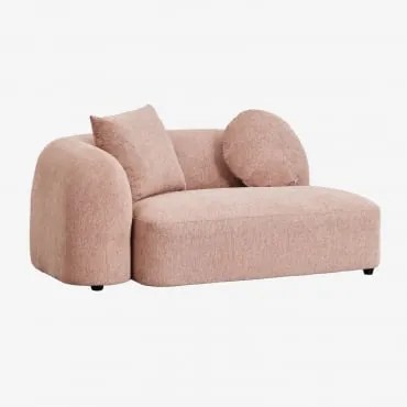 Lewy Narożny Moduł Dwuosobowy Do Modułowej Sofy Z Tkaniny Chenilla Coco Kwarc Różowy Chenille - Sklum