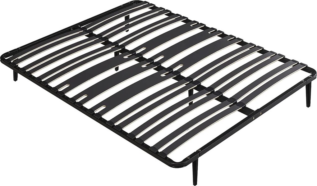 Stelaż z listewkami 160 x 200 cm - 2 x 15 listewek - 3 strefy wzmocnionego podparcia odcinka lędźwiowego - Z nóżkami - Czarny - CERRISI marki YSMÉE