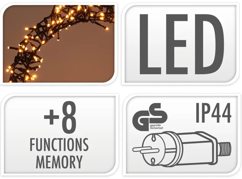 Ozdoba świąteczna 300 LED, warm white, Ø 38 cm