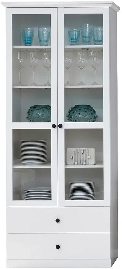 Wysoka biała witryna w stylu skandynawskim F2-K48