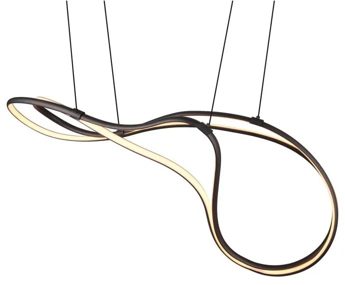 Czarna lampa wisząca LED z metalowym kloszem Nala – Trio Select