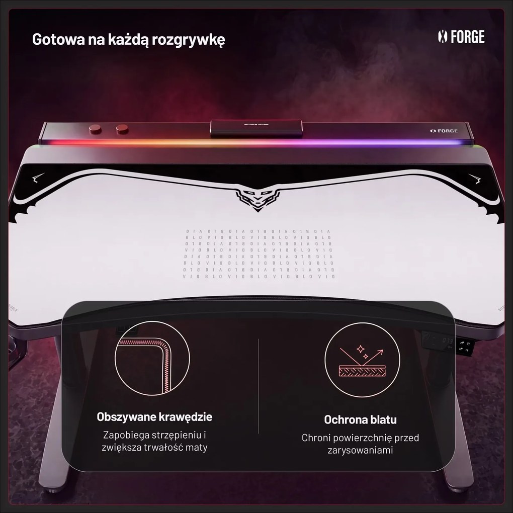 Podkładka ochronna na biurko Diablo X-Forge 120 cm, Nightwolf Moon