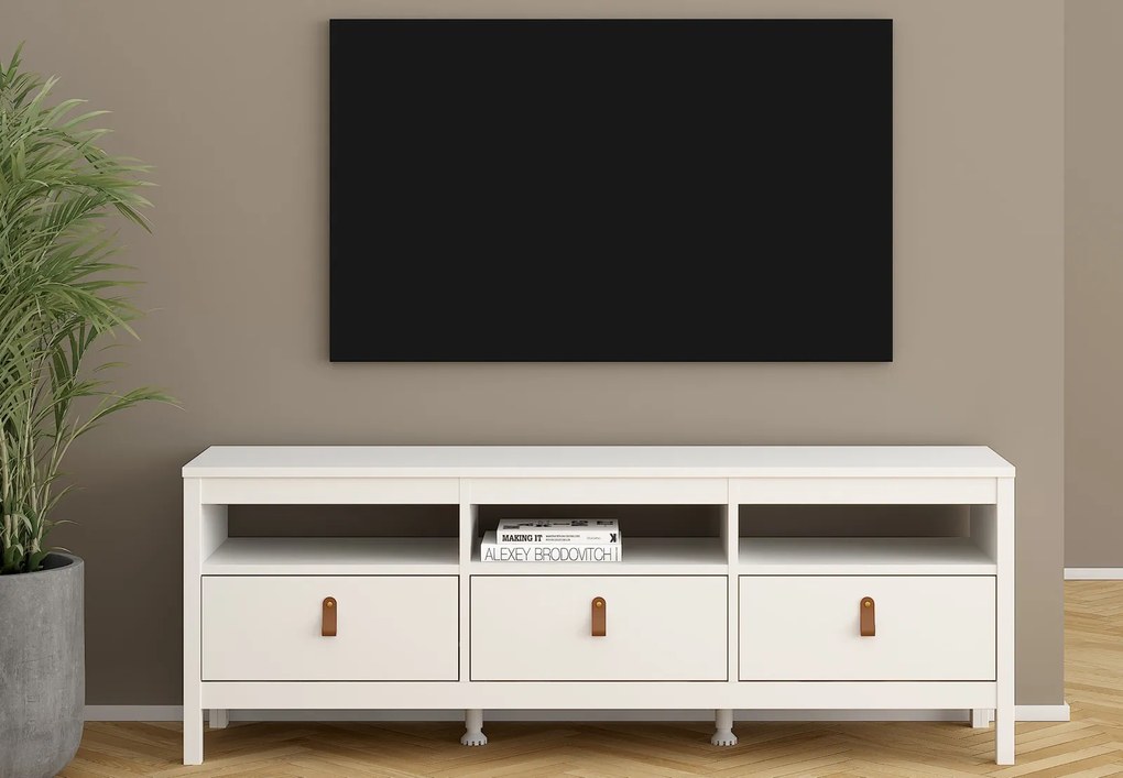 Szafka pod telewizor z szufladami Madrid biały mat