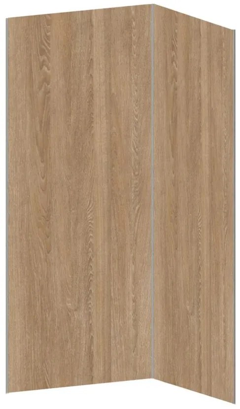 Zestaw 2 paneli ściennych aluminiowych pod prysznic z efektem drewna z profilami - szer. 90 x szer. 120 x wys. 210 cm - ENEKO