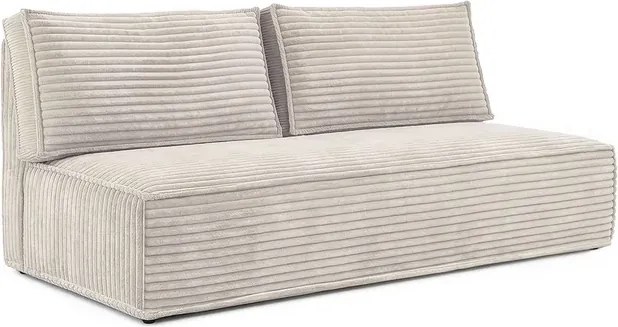 Sofa z Funkcją Spania MAVIA Jasnobeżowa Sztruksowa Japandi