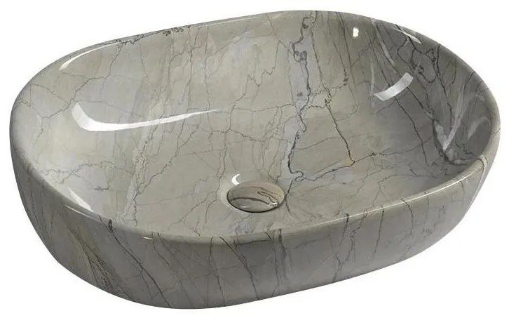 Sapho - Umywalka nablatowa DALMA 59x42 cm ceramika/szary
