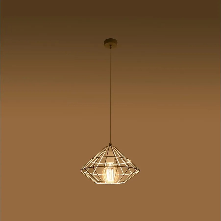 Lampy wiszące industrialny Neoteru, stal - 1 źródło światła 3000K - L.32 x H.120 cm - biały