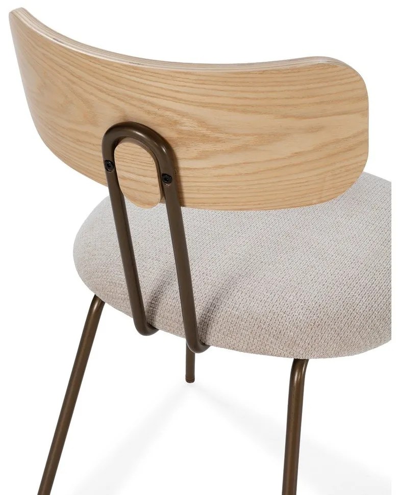 Beżowe/w naturalnym kolorze tapicerowane krzesło Olimpia – MOME