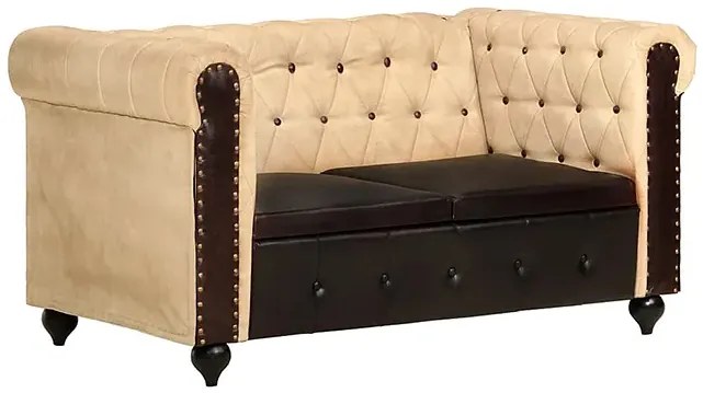 Skórzana 2-osobowa brązowa sofa w stylu Chesterfield - Clementine 2Q