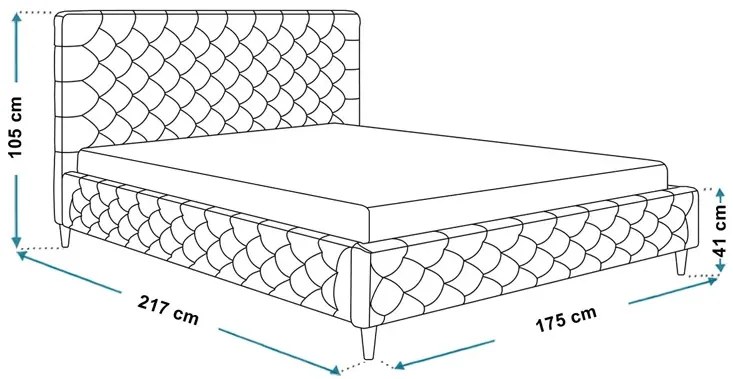 Tapicerowane łóżko z zagłówkiem 160x200 Cefo - 36 kolorów