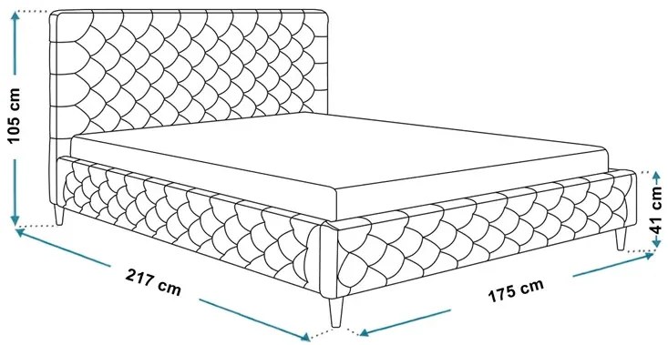 Tapicerowane łóżko z zagłówkiem 160x200 Cortis - 36 kolorów