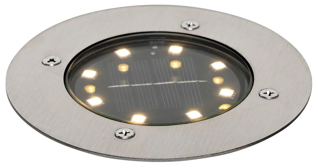 Nowoczesny reflektor gruntowy stalowy z diodą LED IP65 solarny - Terry