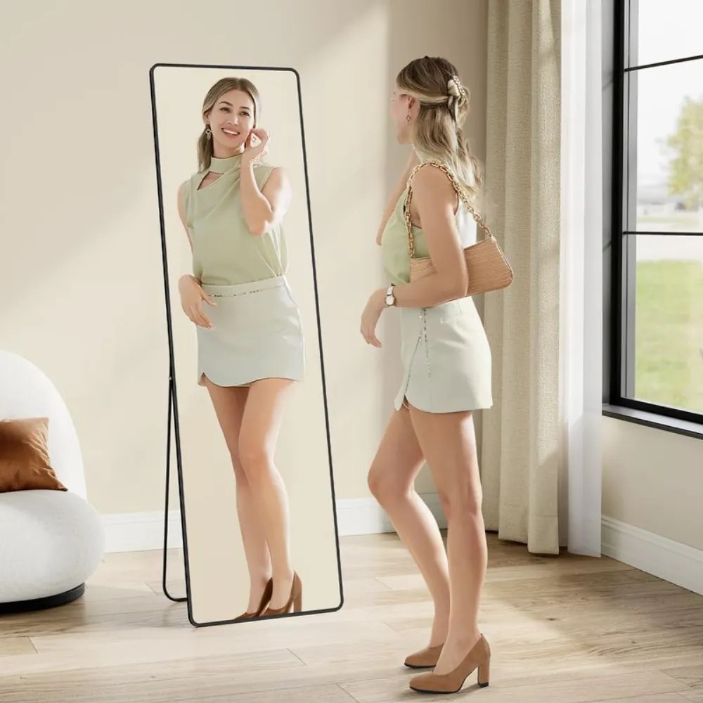 Lustro prostokątne NOIR, 160x50 cm, czarne SongmicsHome