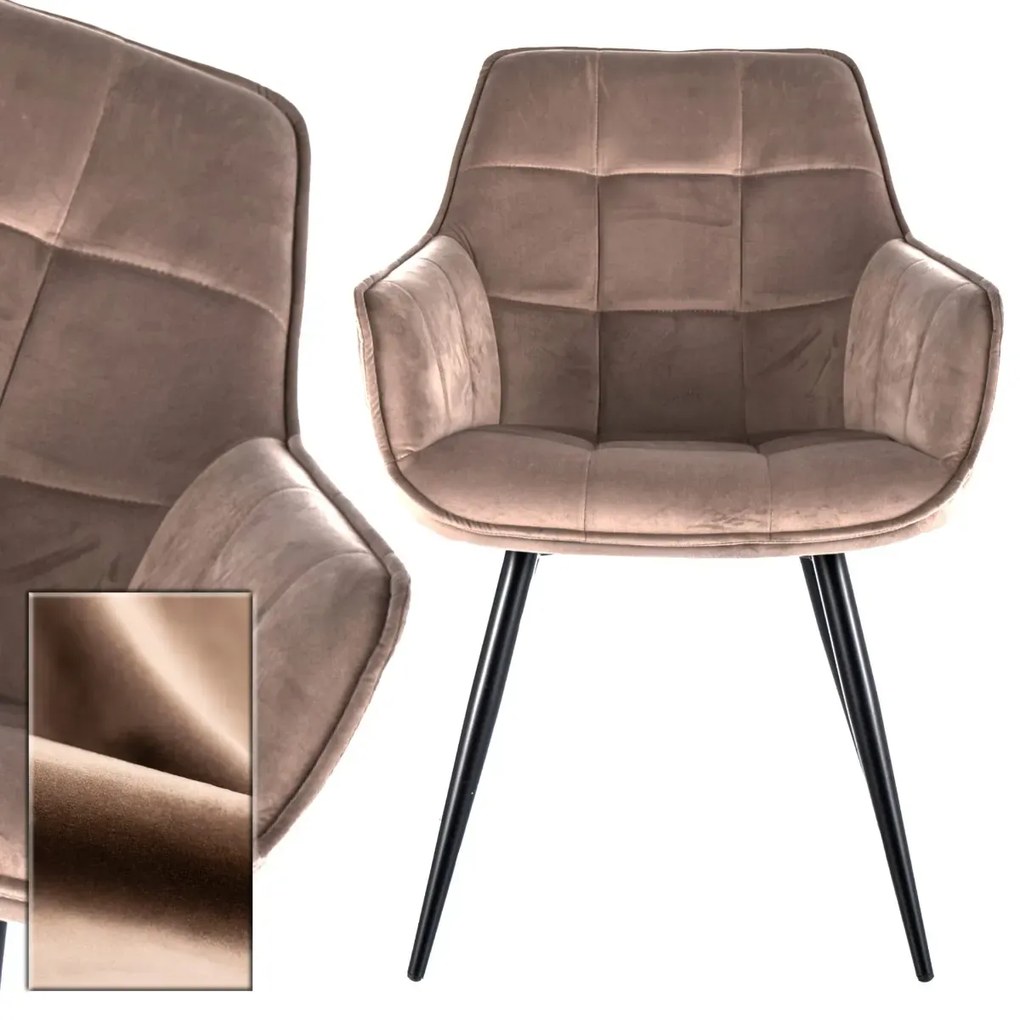 Krzesło  LILIA VELVET ciemnobeżowe SIGNAL