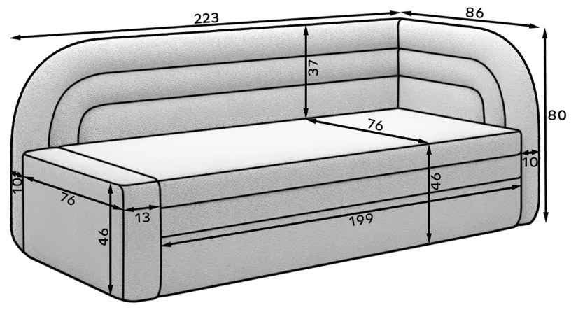 Beżowa rozkładana sofa 3-osobowa FABILLO Wersja: Lewy róg