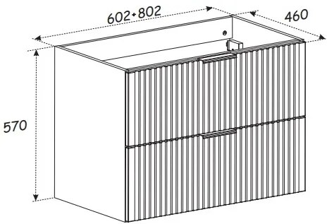 Szafka wisząca podumywalkowa w kolorze naturalnego drewna 60 x 46 cm ASTROS Light oak