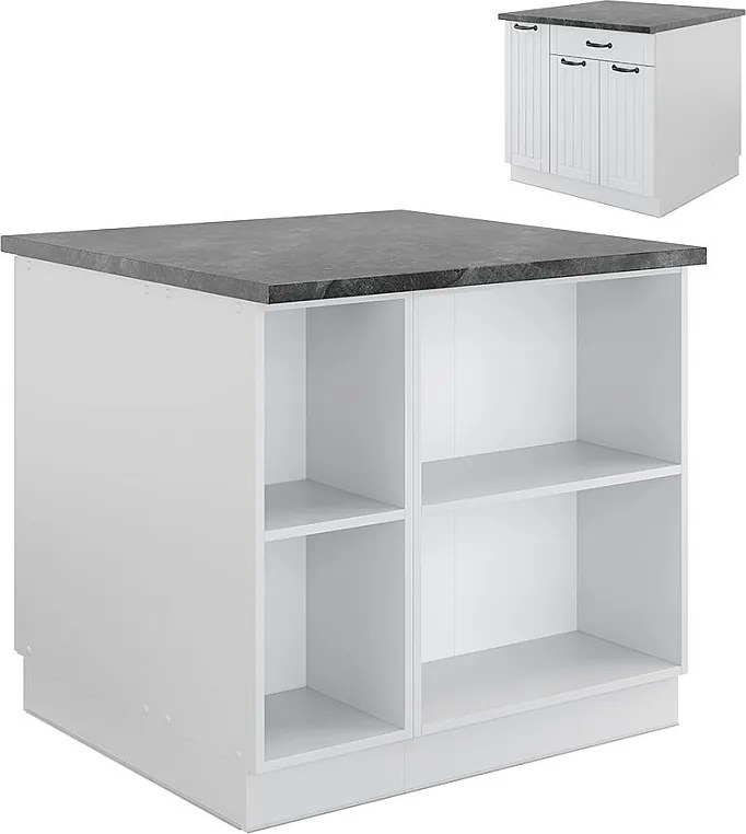 Wyspa kuchenna biały dom wiejski/biały 90x60x82 fame-line