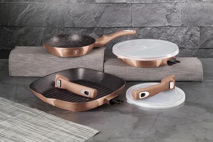 Elegancki zestaw 3 patelni z odpinaną rączką K2-W81