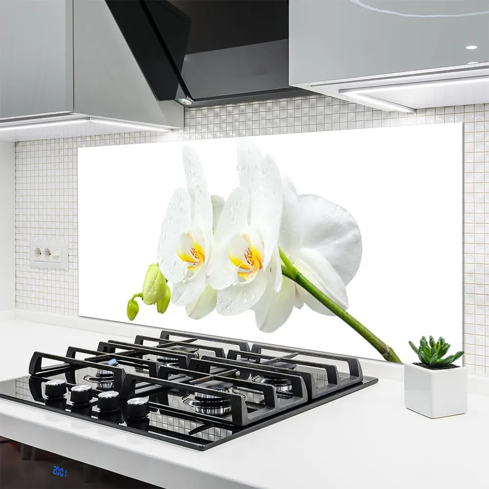 Szkło Ozdobne do Kuchni Niewinność Białego Storczyka