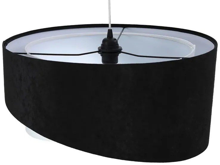 Czarno-biała lampa wisząca z weluru - 6X EX986 T1-Z95